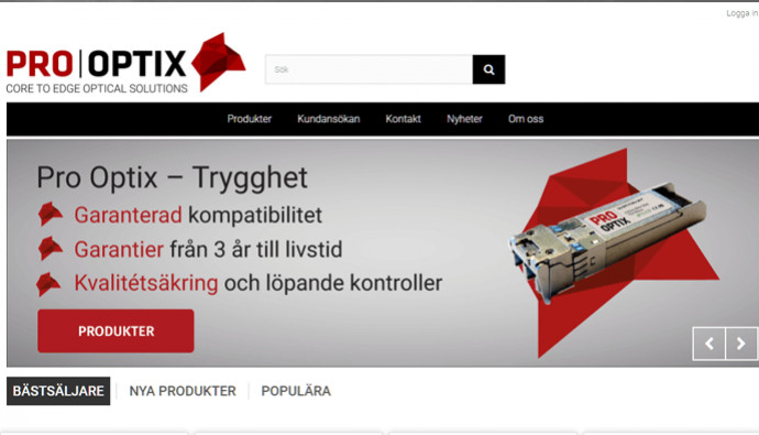 Pro Optix väljer Applitrons integrerade webshop